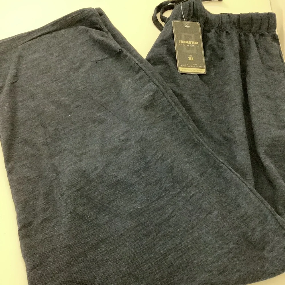 Essentials by 7 Apparel Cotton Blend Knit Lounge Pants Pockets XL New Yarn Dye